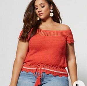 NWT Fashion to Figure Karyna off shoulder crochet